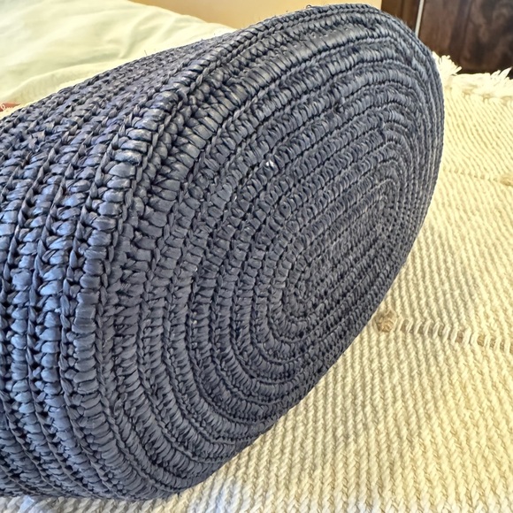 Sezane Justine Maxi Basket Bag, Navy and Tan - Picture 5 of 9